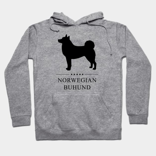 Norwegian Buhund Black Silhouette Hoodie by millersye